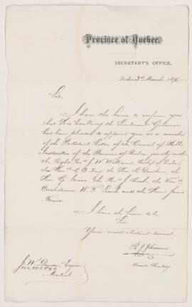 Letter, 3 March 1876