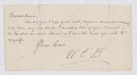 Letter from Nina Baynes, approximately 1870