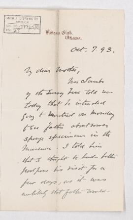 Letter, 7 October 1893