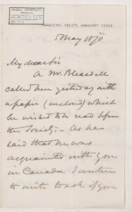 Letter, 5 May 1870