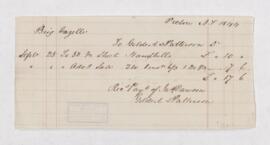 Receipt Brig Gazelle, 25 September 1844