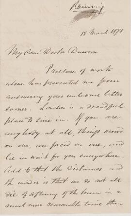 Letter, 18 March 1871.