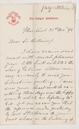 Letter, 21 December 1898