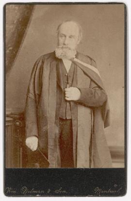 Portrait of John William Dawson in academic robes