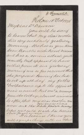 Letter, 15 October 1878