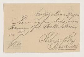 Receipt, 29 December 1856