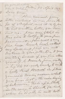 Letter, 22 April 1857