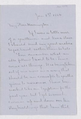 Letter, 1 January 1884