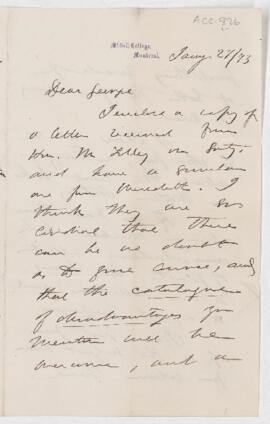 Letter, 27 January 1873