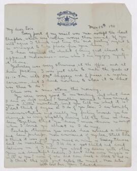 Letter, 15 March 1911