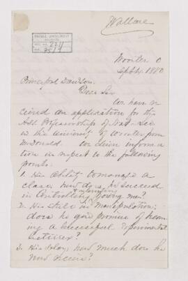 Letter, 4 September 1880