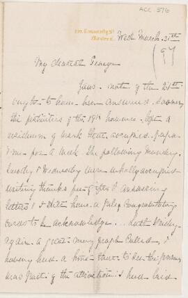 Letter, 31 March 1897