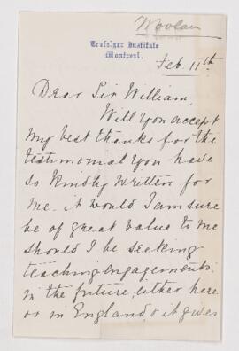 Letter from Marion E. Woollan