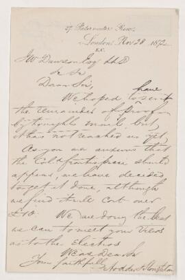 Letter, 28 November 1872