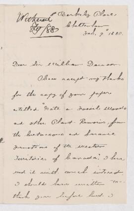 Letter, 9 February 1888