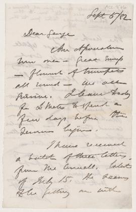 Letter, 5 September 1882