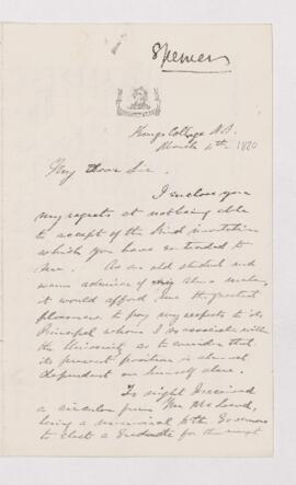 Letter, 4 March 1880