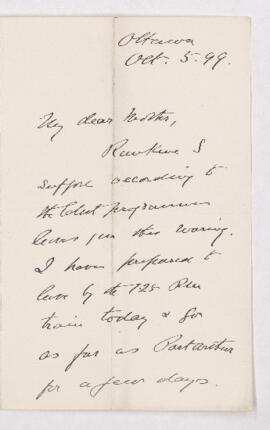 Letter, 5 October 1899