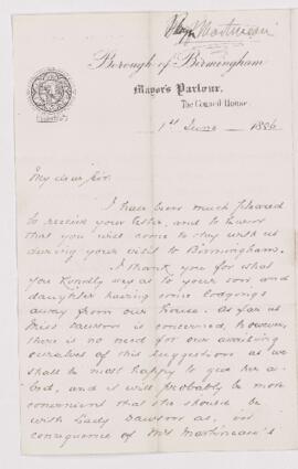 Letter, 1 June 1886