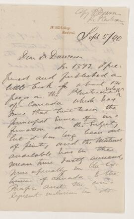 Letter, 5 September 1890