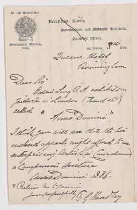 Letter, 3 September 1886