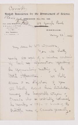 Letter, 22 May 1886