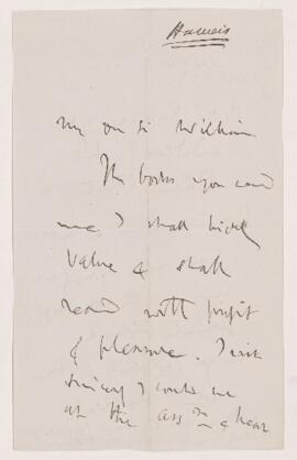 Letter from H. Haweis