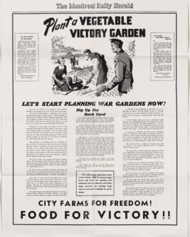 Community Garden League: Montreal Star Victory Gardens Competition - Correspondence, Announcement...