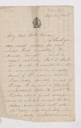 Letter from Anna Hunt