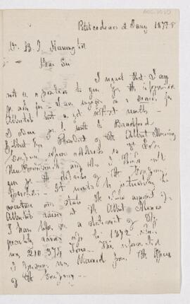 Letter from E.B. Chandler to B.J. Harrington, written from Petite Codeac, on prospectus for Alber...