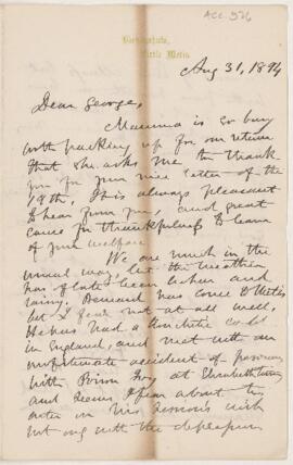 Letter, 31 August 1894