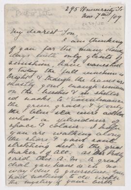 Letter, 7 November 1909