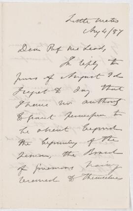 Letter, 4 August 1887