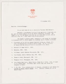 Letter, 25 November 1971