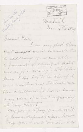 Letter, 4 November 1894