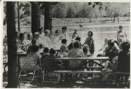 SCENE: JAPANESE CANADIANS AT PICNIC IN MT. ROYAL PARK