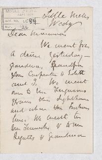 Letter from Eric, approximately 1883