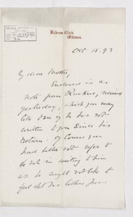 Letter, 15 October 1893