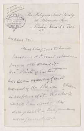 Letter, 5 March 1886