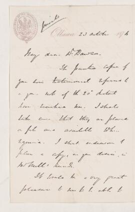 Letter, 23 October 1876