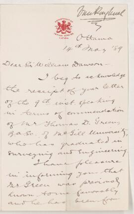 Letter, 14 May 1889