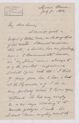 Letter, 7 July 1882