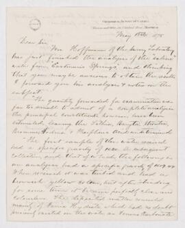 Letter (no recipient specified) from Alfred Selwyn providing an analysis of the water from Eastma...