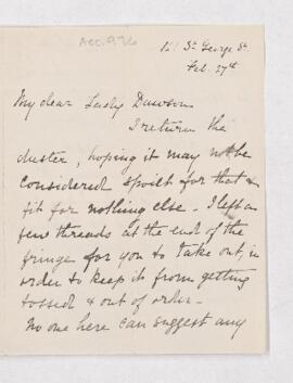 Letter, 27 February