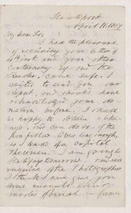 Letter, 11 April 1867