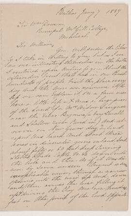 Letter, 7 January 1889