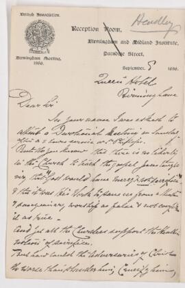 Letter, 8 September 1886