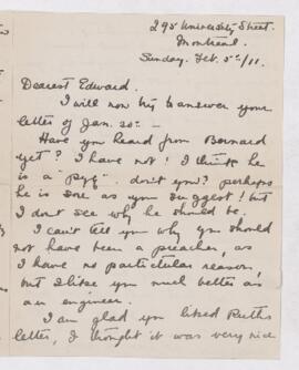 Letter, 5 February 1911