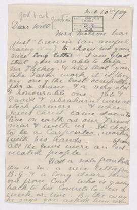 Letter, 10 March 1909