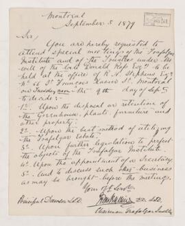 Letter, 5 September 1879